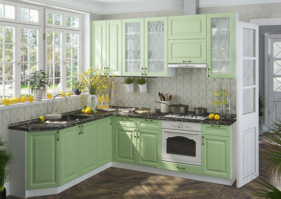 Оливковая кухня - фото новинок дизайна кухни оливкового цвета